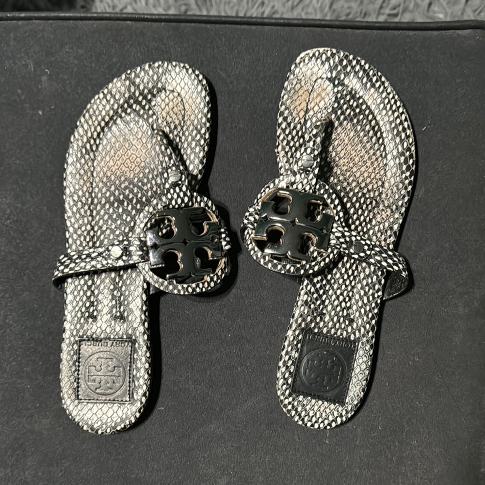 Tory Burch Black and White Sandals